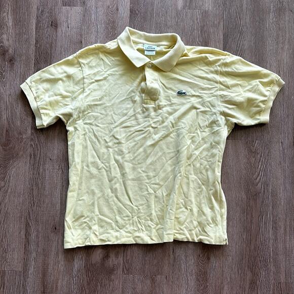 Lacoste Yellow Classic Fit L.12.12 Short Sleeve Polo Shirt Size EU 5 US Large - Picture 1 of 4